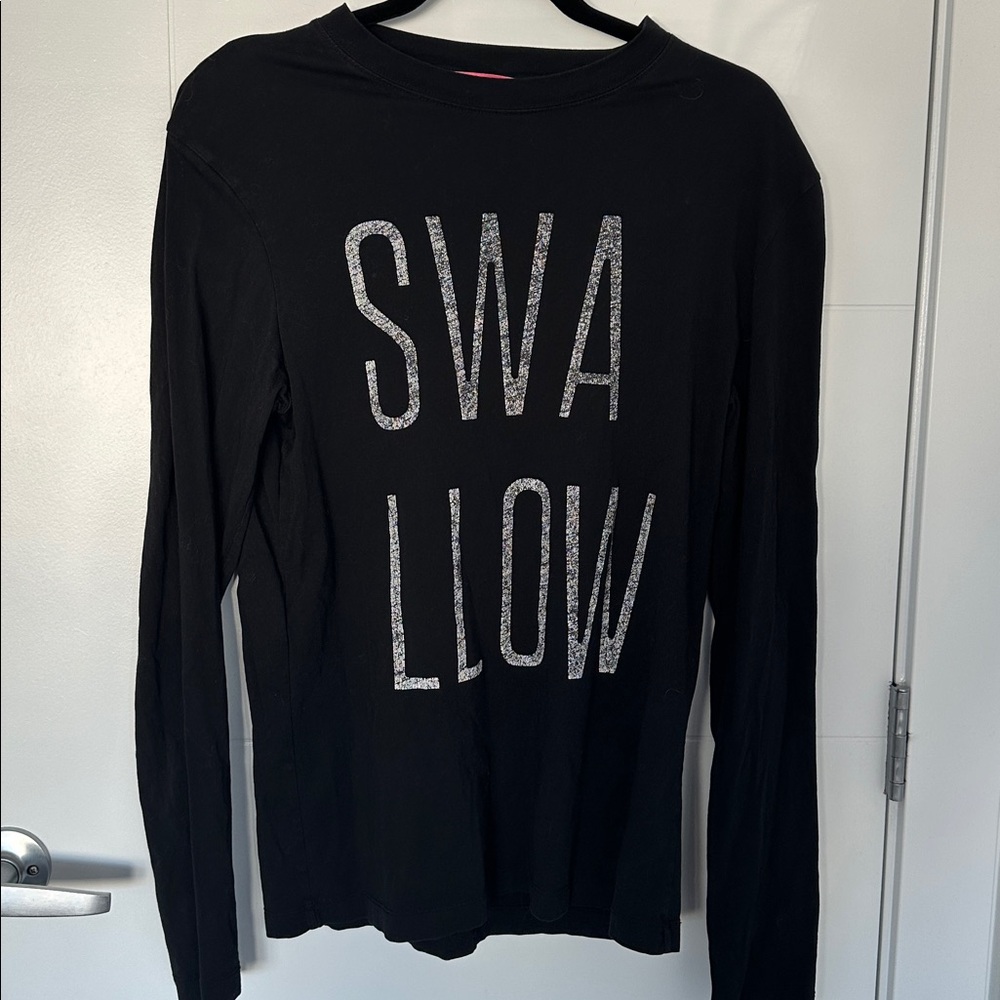 McQ Alexander McQueen Swallow Graphic Long Sleeve Tee | Black | 100% Cotton